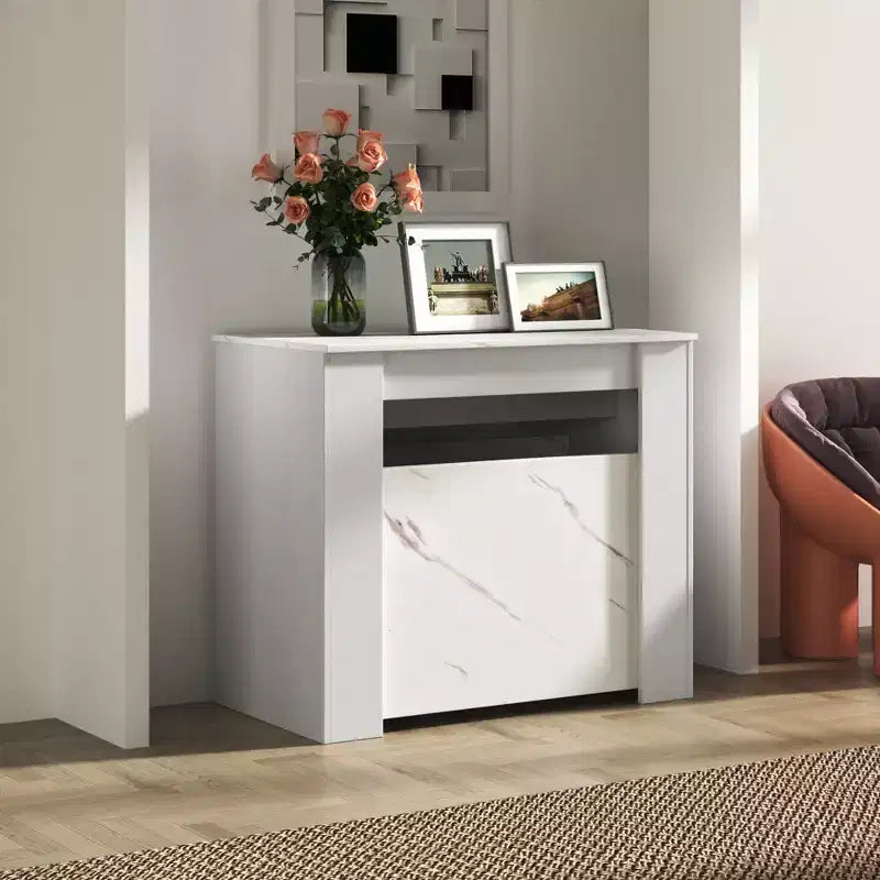 Grande table console extensible multifonctionnelle, table à manger pour 5-8 personnes