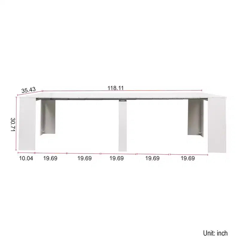 Grande table console extensible multifonctionnelle, table à manger pour 5-8 personnes