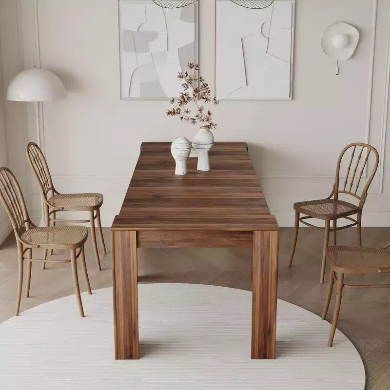 Grande table console extensible multifonctionnelle, table à manger pour 5-8 personnes