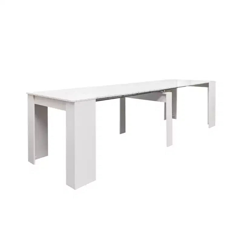 Grande table console extensible multifonctionnelle, table à manger pour 5-8 personnes