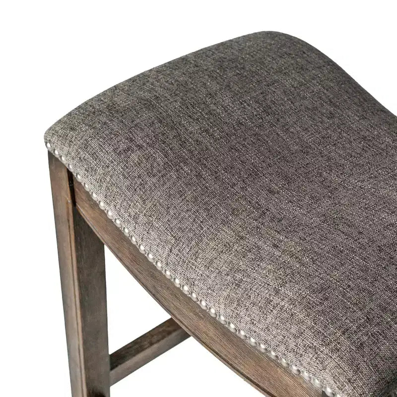 Tabouret de comptoir sans dossier avec revêtement en tissu