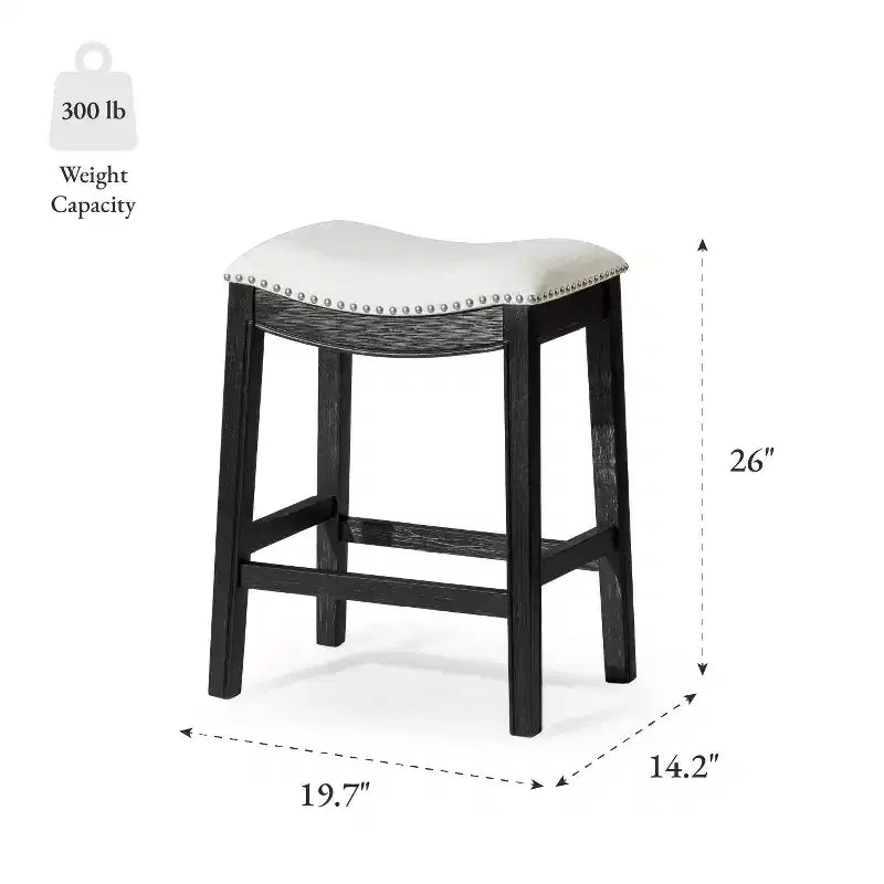 Tabouret de comptoir sans dossier avec revêtement en tissu