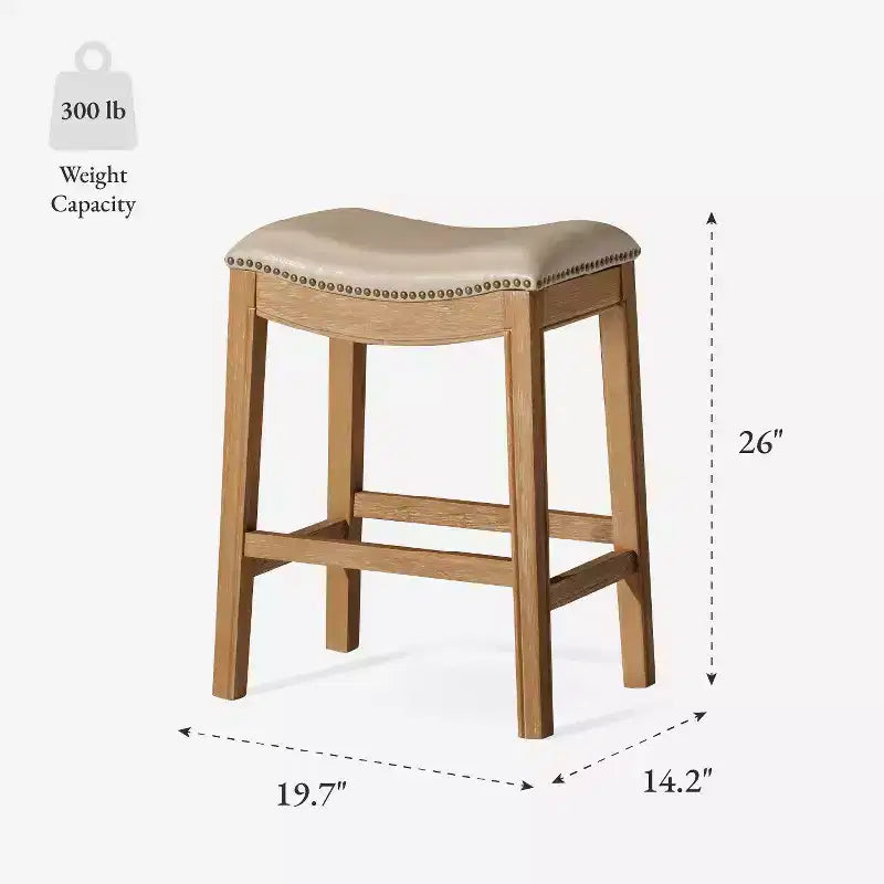 Tabouret de comptoir sans dossier avec revêtement en tissu