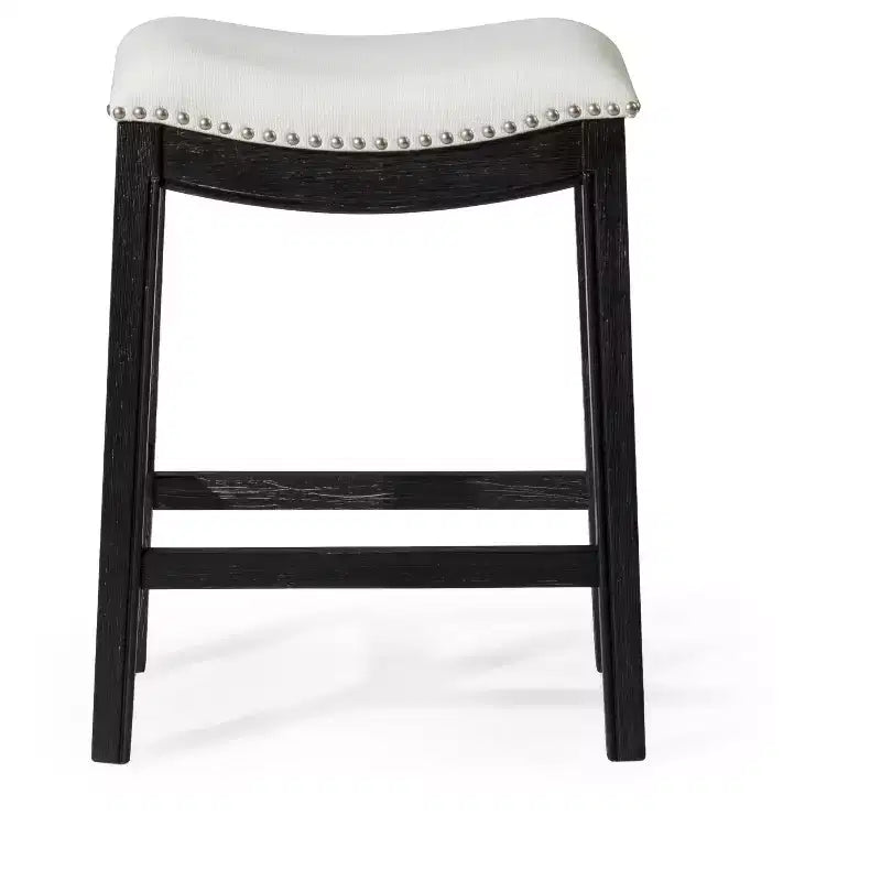Tabouret de comptoir sans dossier avec revêtement en tissu