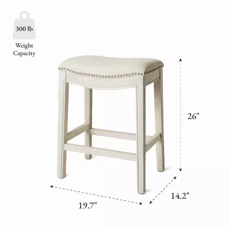 Tabouret de comptoir sans dossier avec revêtement en tissu