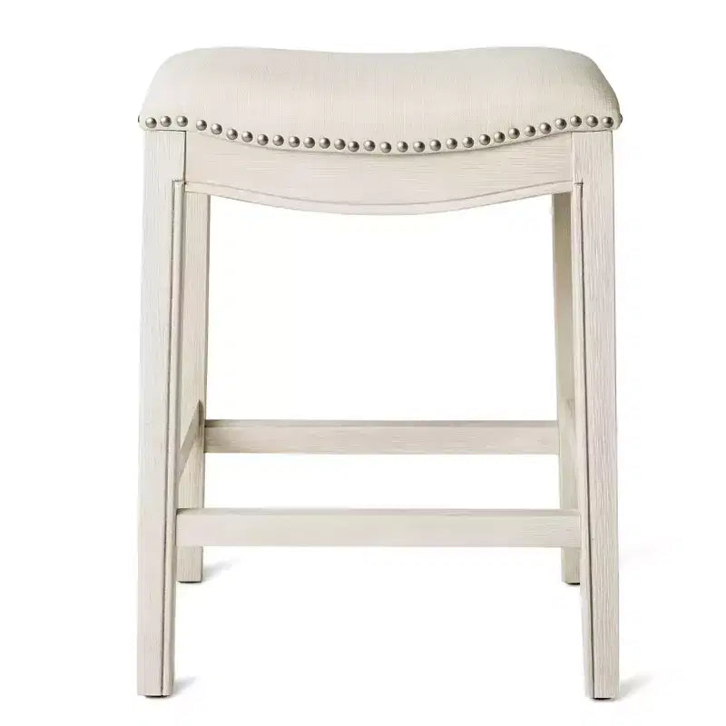 Tabouret de comptoir sans dossier avec revêtement en tissu