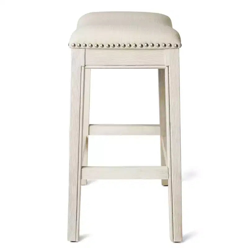 Tabouret de comptoir sans dossier avec revêtement en tissu