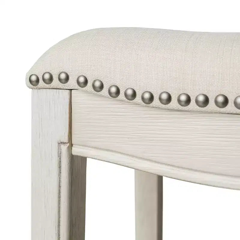 Tabouret de comptoir sans dossier avec revêtement en tissu
