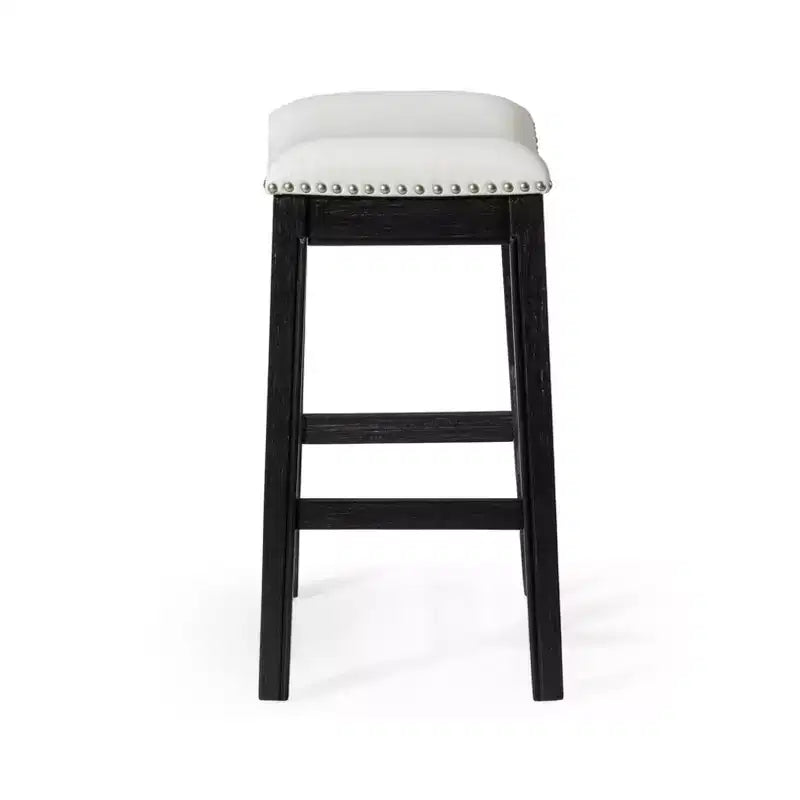 Tabouret de comptoir sans dossier avec revêtement en tissu