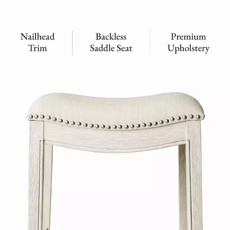 Tabouret de comptoir sans dossier avec revêtement en tissu