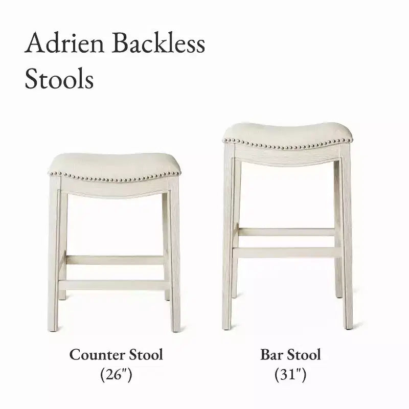 Tabouret de comptoir sans dossier avec revêtement en tissu