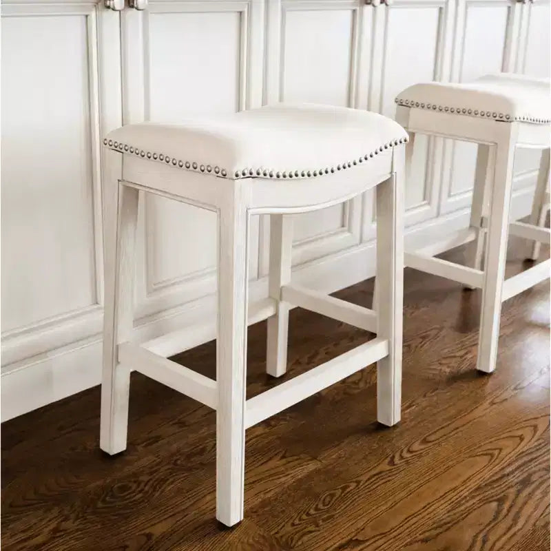 Tabouret de comptoir sans dossier avec revêtement en tissu