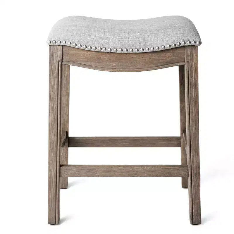 Tabouret de comptoir sans dossier avec revêtement en tissu