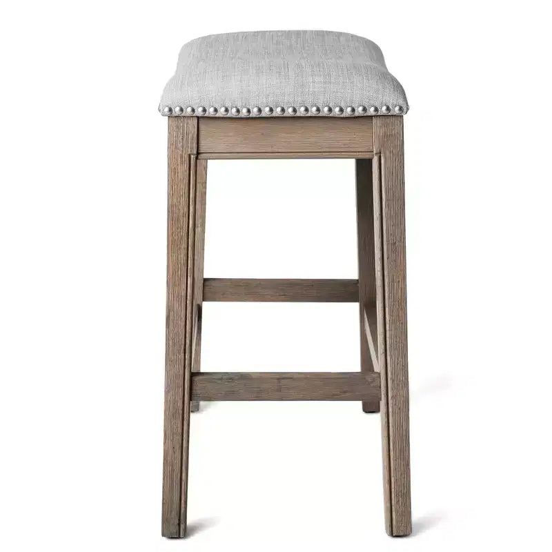 Tabouret de comptoir sans dossier avec revêtement en tissu