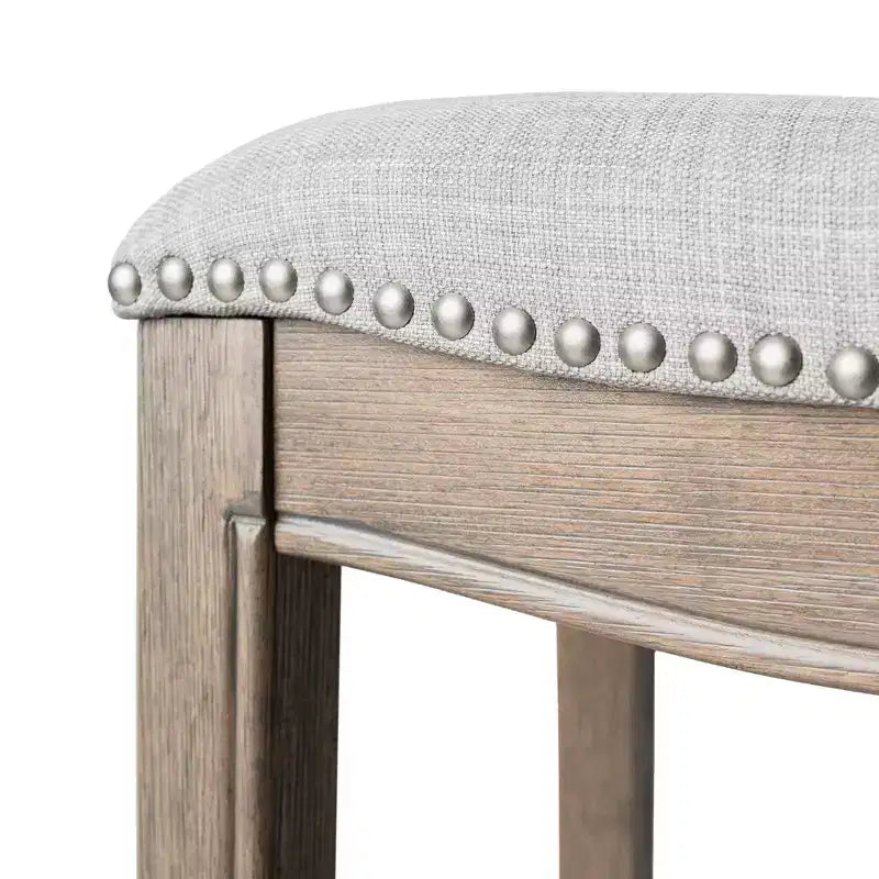 Tabouret de comptoir sans dossier avec revêtement en tissu