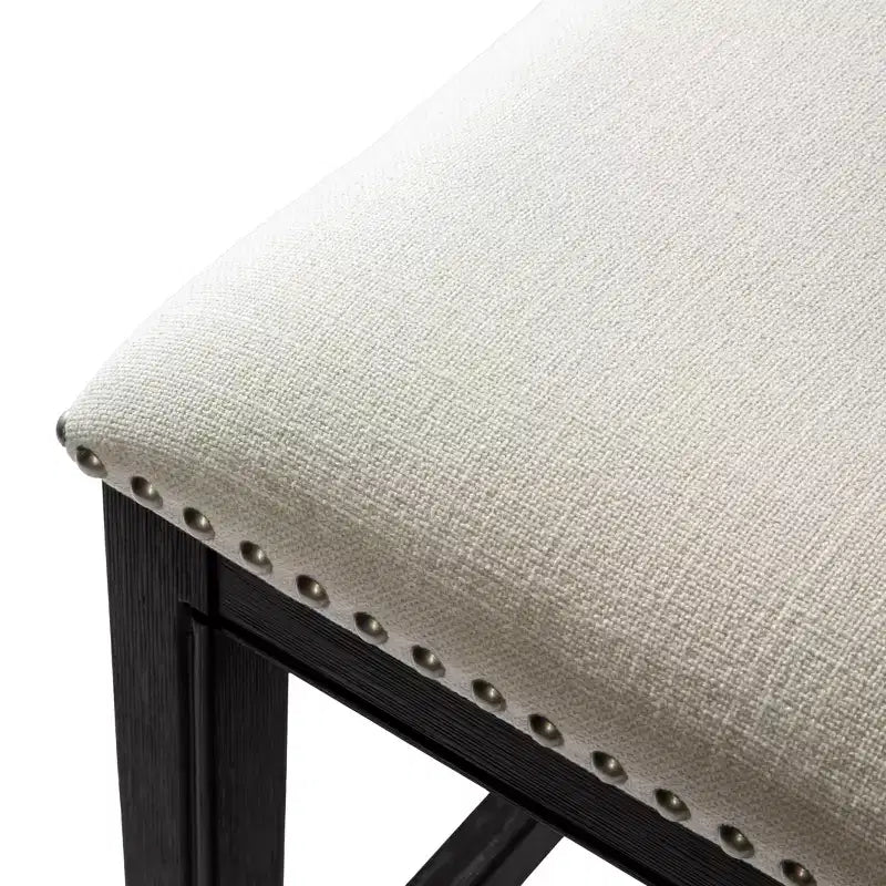 Tabouret de comptoir sans dossier avec revêtement en tissu