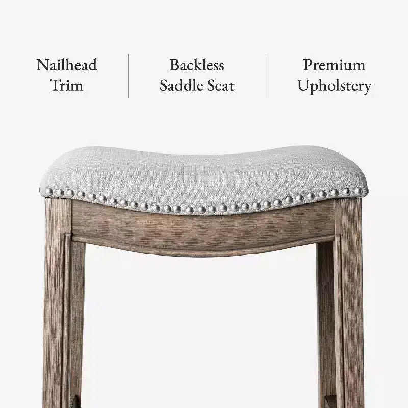 Tabouret de comptoir sans dossier avec revêtement en tissu