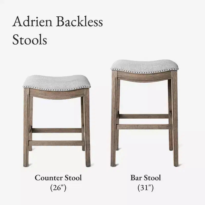 Tabouret de comptoir sans dossier avec revêtement en tissu