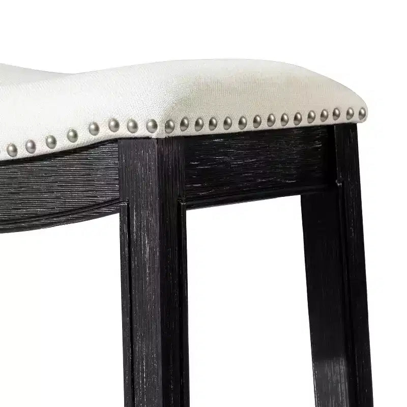Tabouret de comptoir sans dossier avec revêtement en tissu