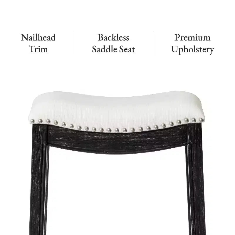 Tabouret de comptoir sans dossier avec revêtement en tissu