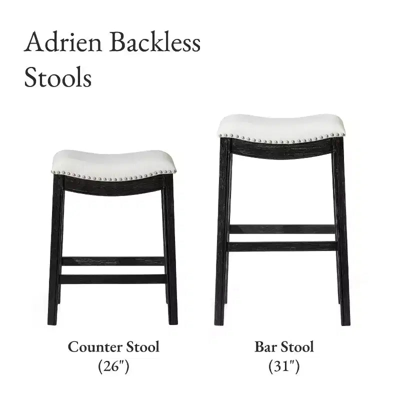 Tabouret de comptoir sans dossier avec revêtement en tissu