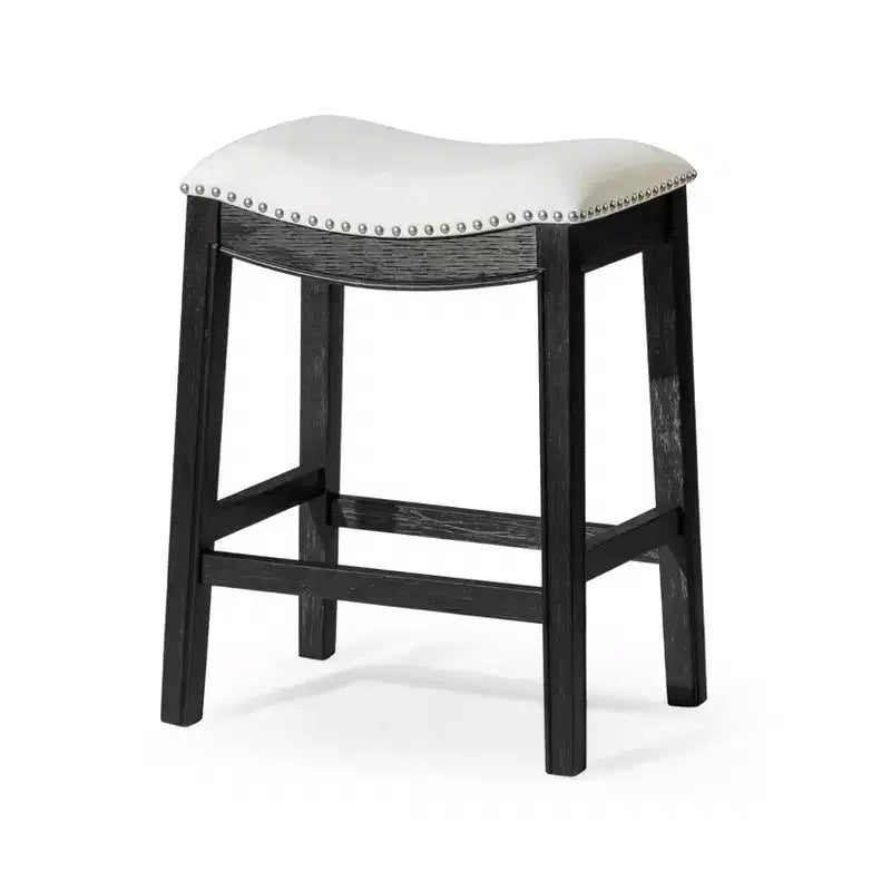 Maven Lane Adrien Backless Saddle Counter Stool with Fabric Upholstery 26