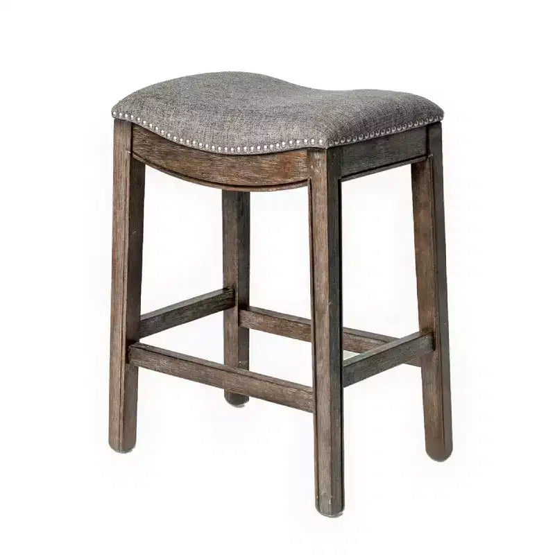 Tabouret de comptoir sans dossier avec revêtement en tissu