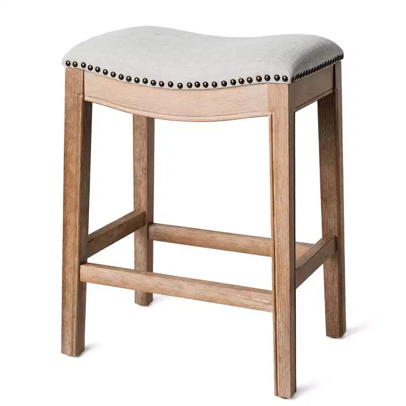 Tabouret de comptoir sans dossier avec revêtement en tissu