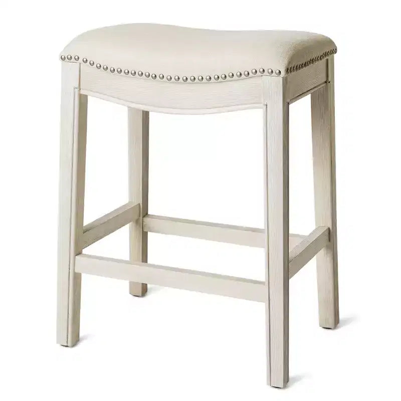 Tabouret de comptoir sans dossier avec revêtement en tissu
