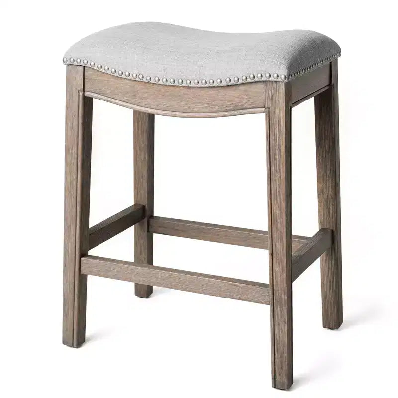 Tabouret de comptoir sans dossier avec revêtement en tissu