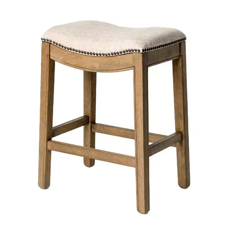Tabouret de comptoir sans dossier avec revêtement en tissu