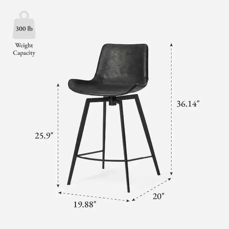 Tabouret de comptoir Victor en similicuir 26