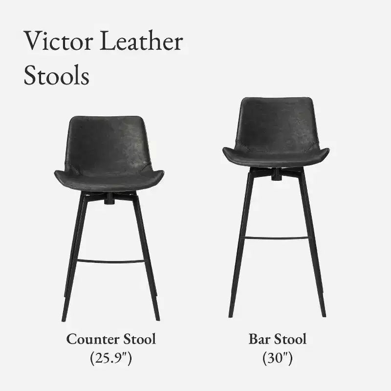 Tabouret de comptoir Victor en similicuir 26