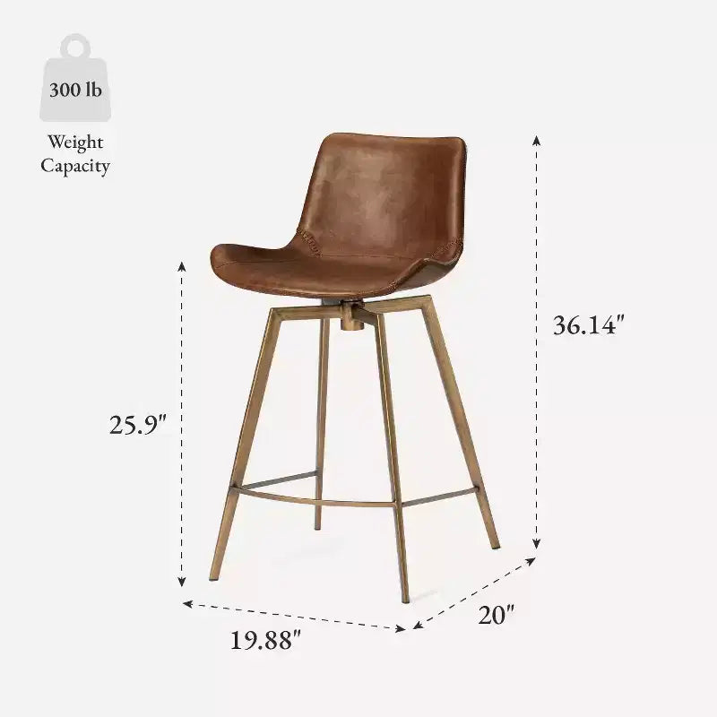 Tabouret de comptoir Victor en similicuir 26