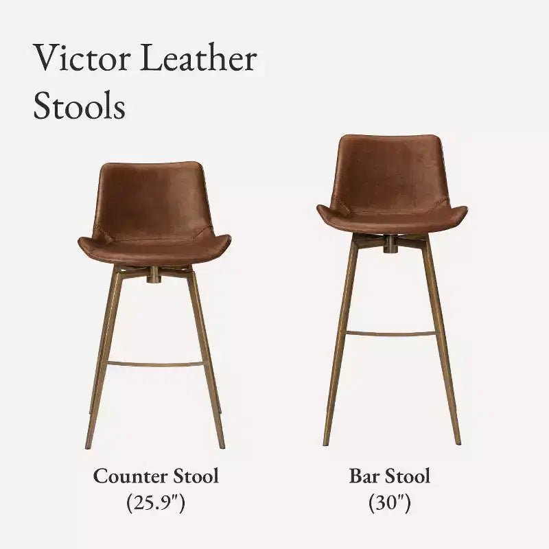 Tabouret de comptoir Victor en similicuir 26