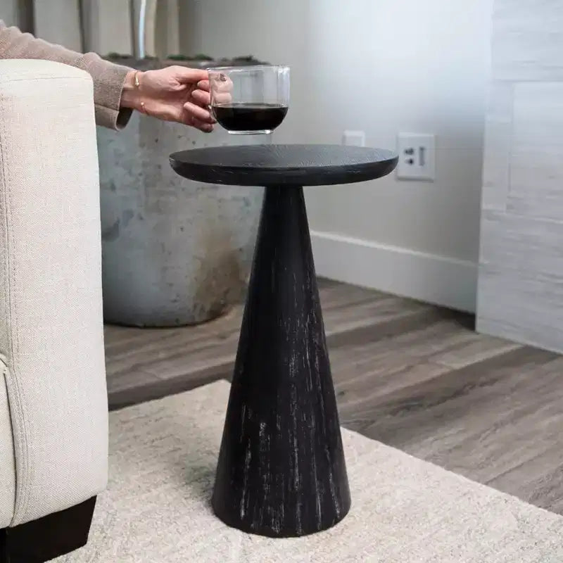 Table basse ronde rustique en bois