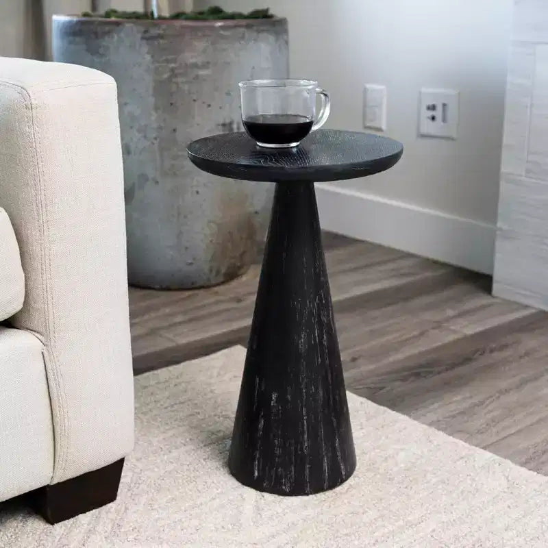 Table basse ronde rustique en bois