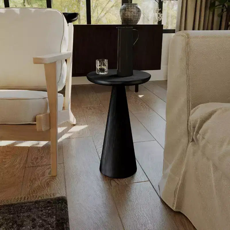 Table basse ronde rustique en bois