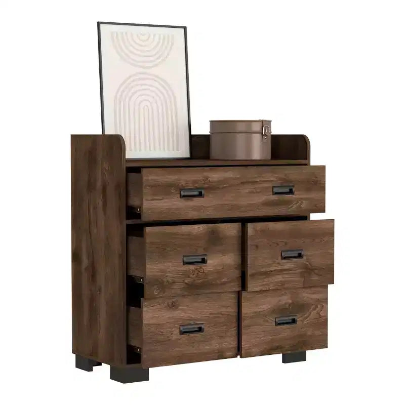 Commode 4 tiroirs avec un tiroir double, commode moderne