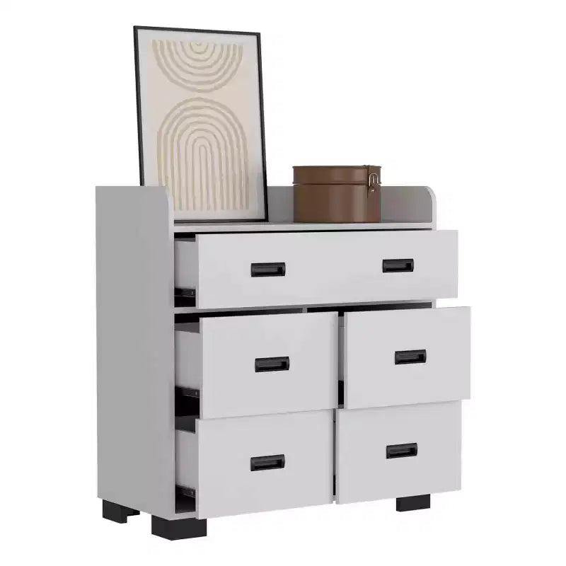Commode 4 tiroirs avec un tiroir double, commode moderne