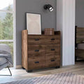 Okak 4-Drawer Dresser with One Double Drawer,Modern Chest of Drawers with Large Storage Space&Metal Rails,Superior Top