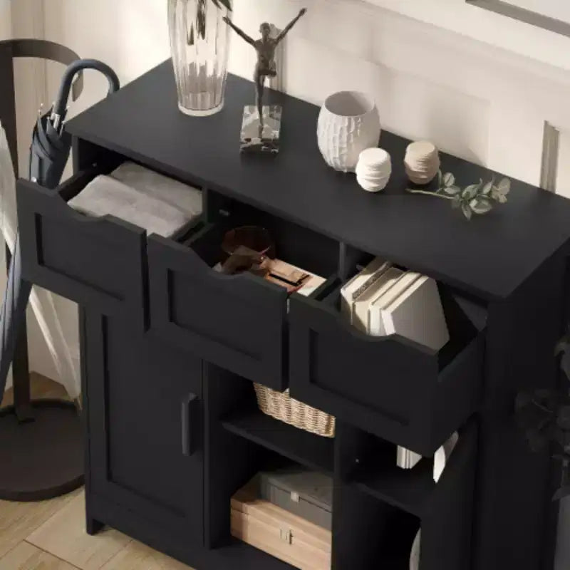 Meubles de rangement, Meuble bas en bois, avec tiroirs et étagères