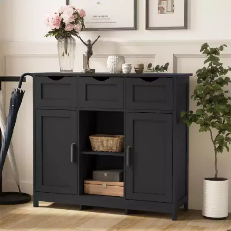 Meubles de rangement, Meuble bas en bois, avec tiroirs et étagères