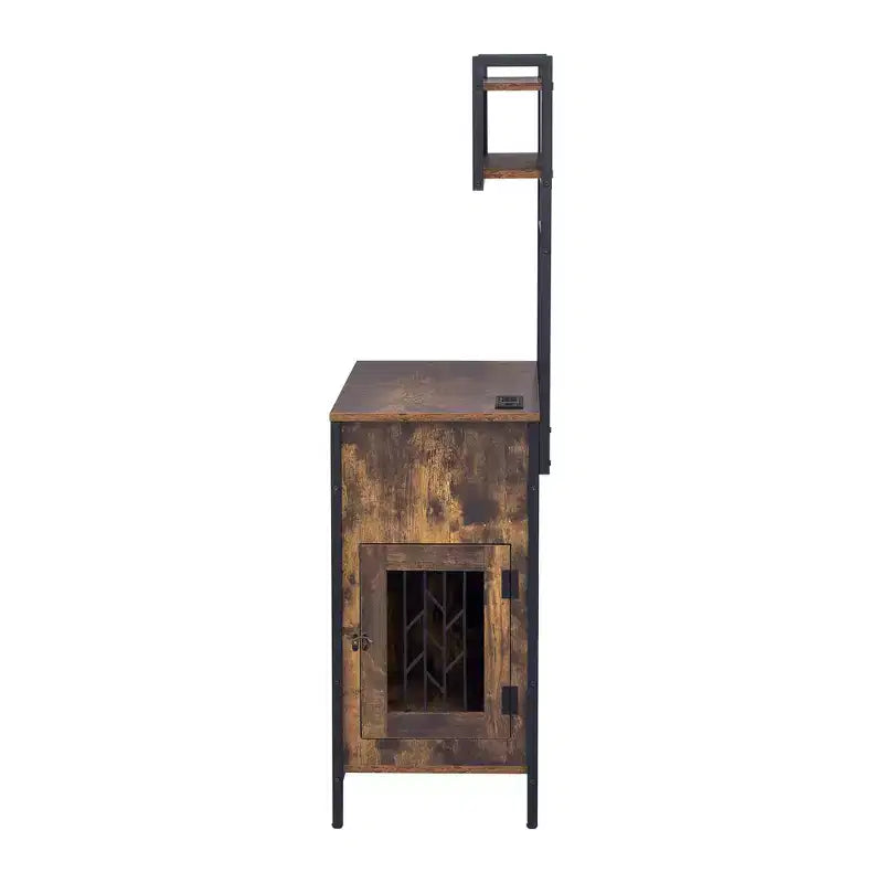 Meuble cage pour chien avec étagères de rangement, étagère de cuisine pour animaux domestiques