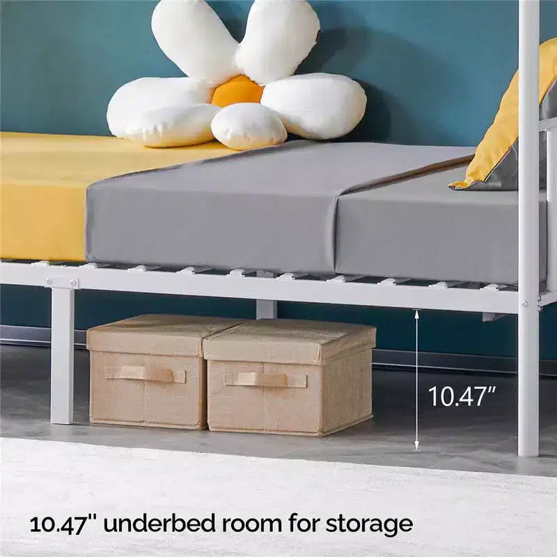 Lit superposé blanc double pour enfants/adultes avec escalier à barreaux plats