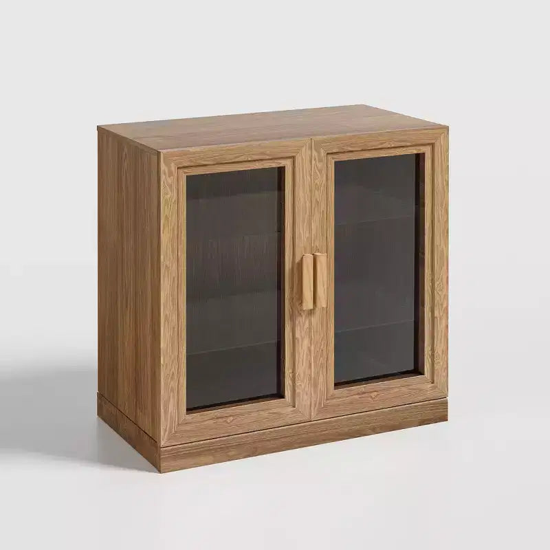Meuble d'appoint en bois, organisateur de rangement avec étagères réglables et portes vitrées