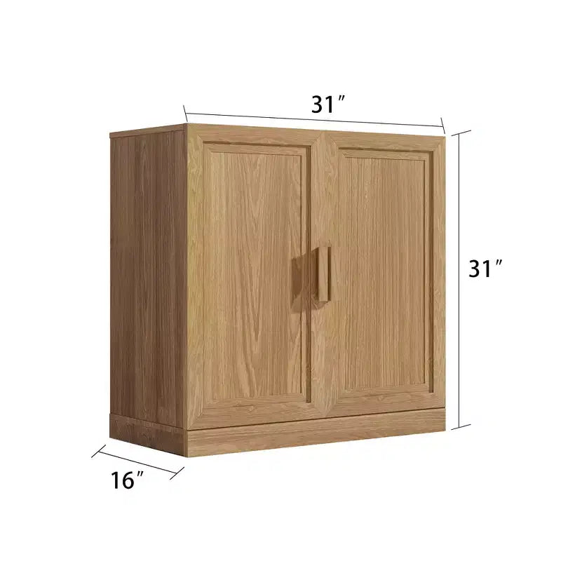 Meuble de Rangement en Bois Couleur Naturelle, Organisateur de Rangement avec Étagères Réglables