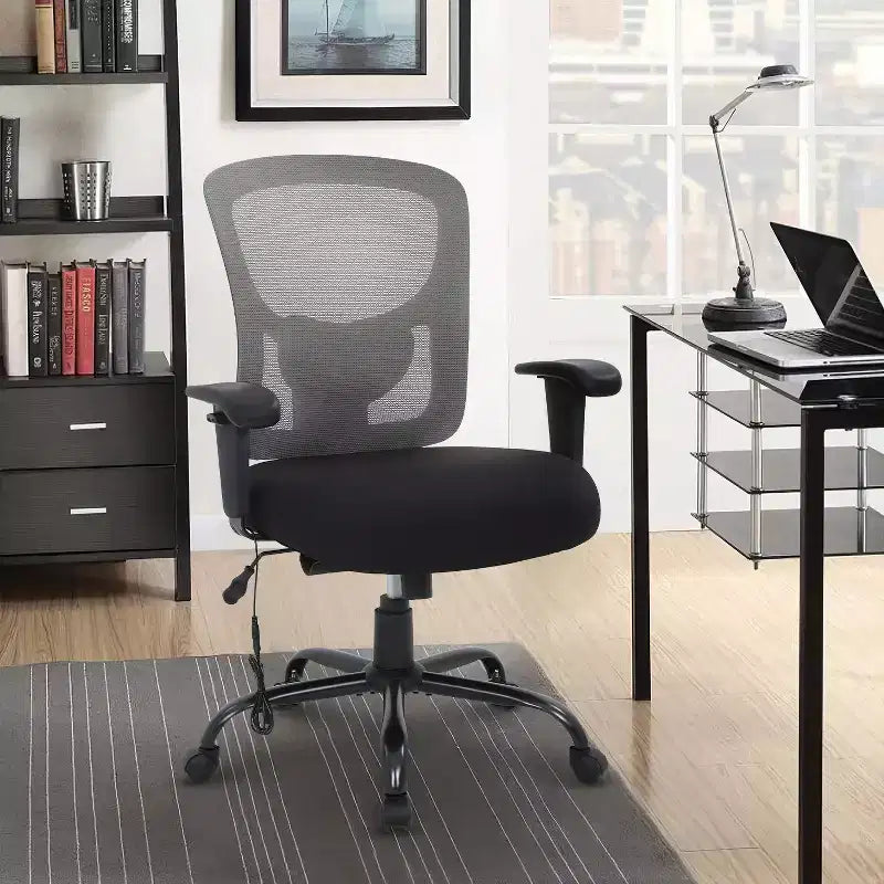 Chaise de bureau ergonomique grande taille 400 lbs, dossier maille, pour personnes fortes