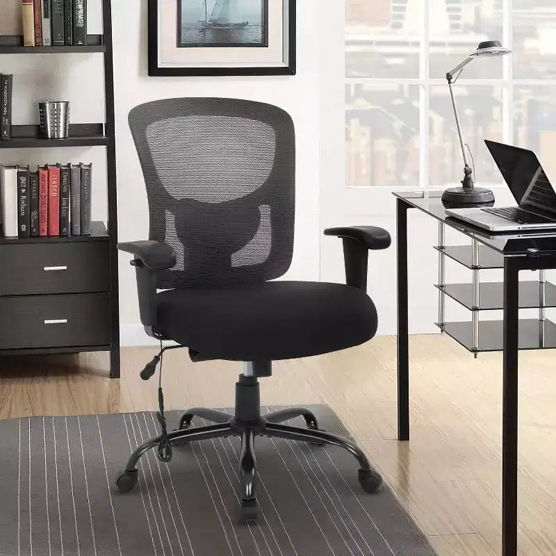 Chaise de bureau ergonomique grande taille 400 lbs, dossier maille, pour personnes fortes