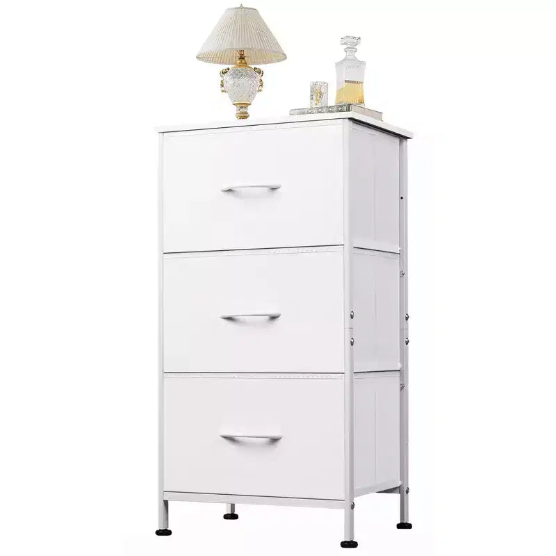 Table de chevet à 3 tiroirs – Commode en tissu, organisateur de rangement pour chambre à coucher